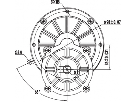 Motor de acionamento portátil (horizontal) 450W, PMDC motor escovado ZD109AZ5