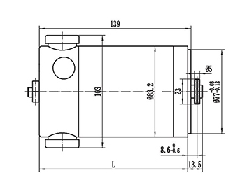 Motor de acionamento 250-500W, PMDC motor escovado ZD083A1