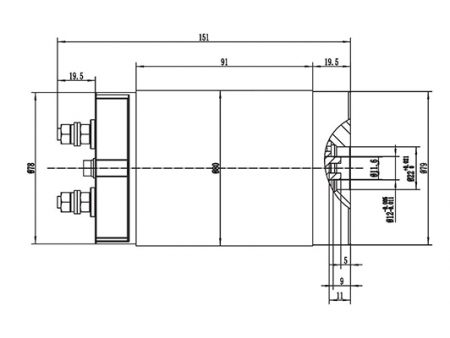 Motor de elevação 500W, PMDC motor escovado ZD080A2