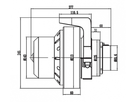 Montagem do motor de acionamento 500W (PMDC motor sem escova) TF110BH2