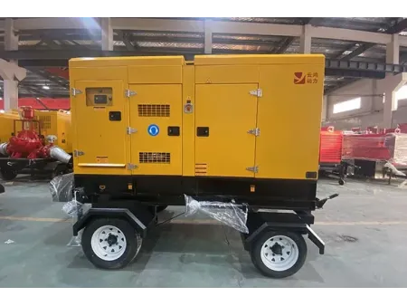 Gerador a diesel silencioso montado com carreta