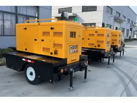 unidade móvel de gerador de energia e bomba de drenagem