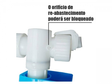 <strong>Válvula de enchimento</strong> <br/><small>(entrada lateral)</small>