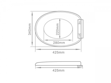 Assento de vaso sanitário <br/><small>(em PP)</small>