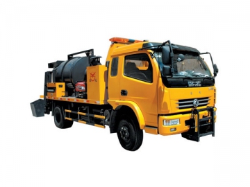 Caminhão espargidor de asfalto <br/><small>(com mistura asfáltica reciclada a quente)</small>