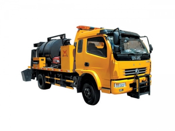 Caminhão espargidor de asfalto <br/><small>(com mistura asfáltica reciclada a quente)</small>