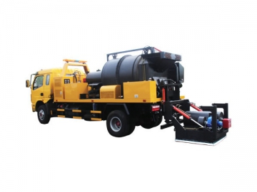 Caminhão tapa buraco <br/><small>(com mistura asfáltica reciclada a quente)</small>