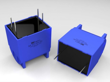 Capacitor eletrolítico com carcaça de plástico